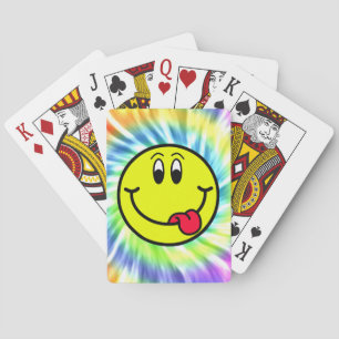 Uppspelningskort för leende Ansikte Emoji Tie Dye Casinokort