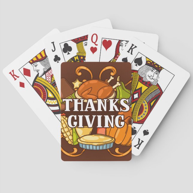Uppspelningskort för livsmedel i happy thanksgivin casinokort (Baksidan)