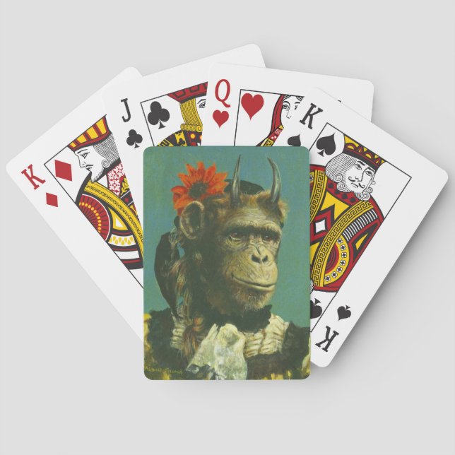 Uppspelningskort för Lucky Monkey Demon Spel Kort (Baksidan)