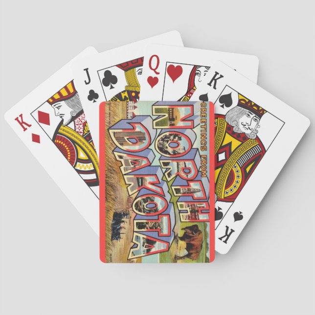 Uppspelningskort för North Dakota-vykort Casinokort (Baksidan)