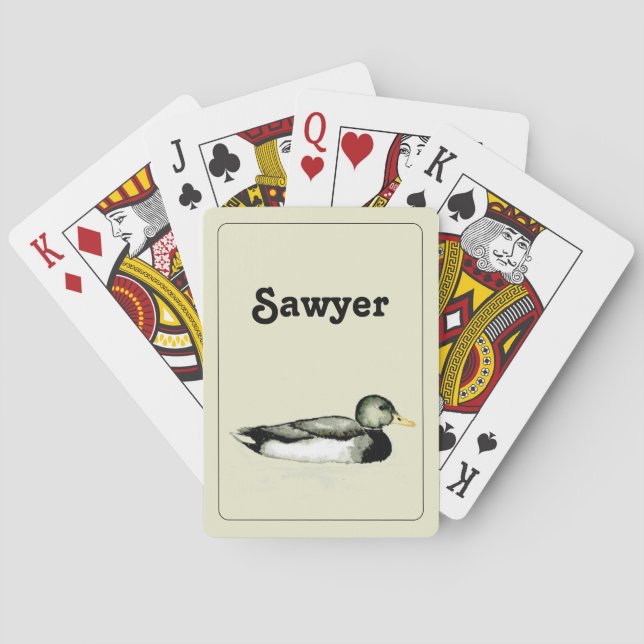 Uppspelningskort för personlig Mallard Anka Casinokort (Baksidan)