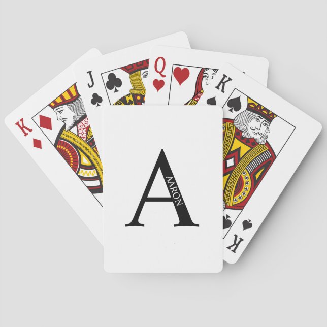 Uppspelningskort för personlig Monogram och Namn Casinokort (Baksidan)