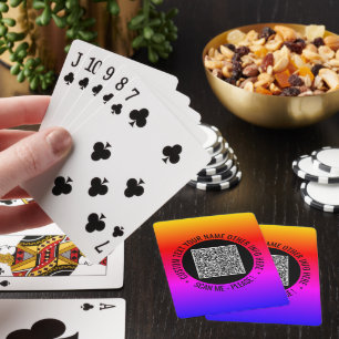 Uppspelningskort för QR-kodsökning och Anpassnings Casinokort