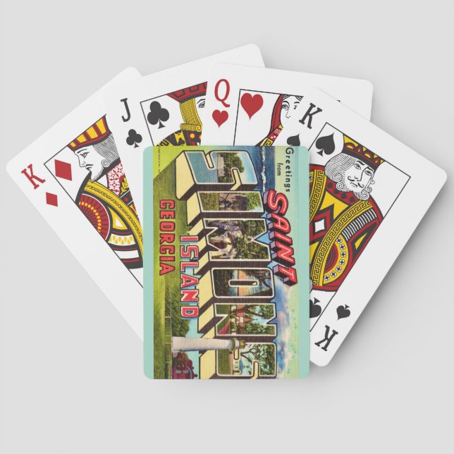 Uppspelningskort för Retro Saint Simons Casinokort (Baksidan)