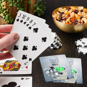 Uppspelningskort för Robot Pushing Power Button Sc Casinokort