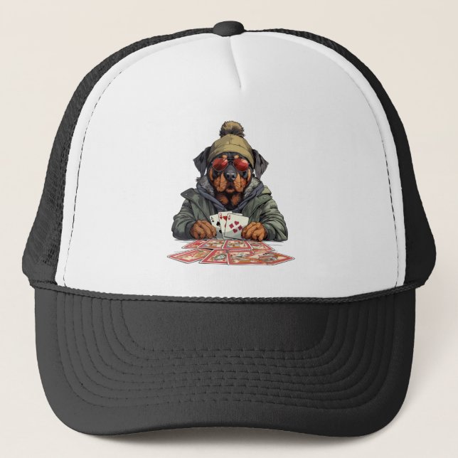 Uppspelningskort för Rottweiler Hund Keps (Framsida)