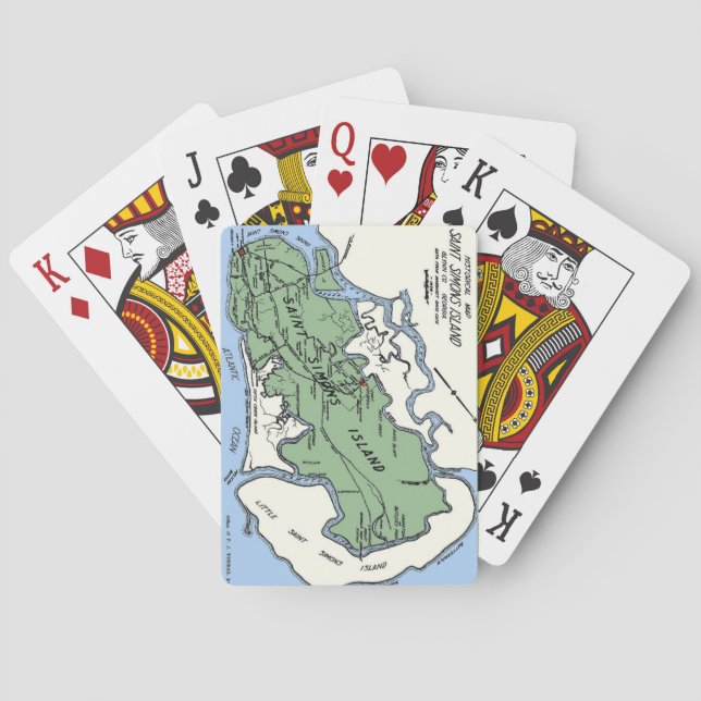Uppspelningskort för Saint Simons-ön Karta Casinokort (Baksidan)