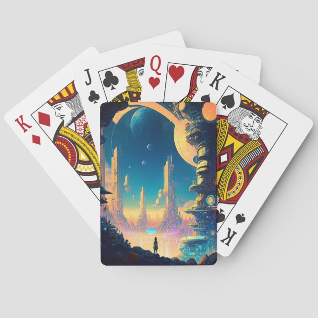 Uppspelningskort för science fiction Futuristiska  Casinokort (Baksidan)