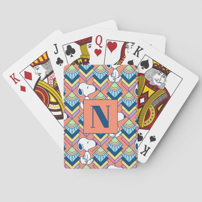 Uppspelningskort för Snoopy Deco Dreams Mönster Casinokort (Baksidan)