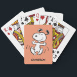 Uppspelningskort för soopy Lycklig Dance Casinokort<br><div class="desc">Snoopy är Charlie Browns älskvärda beagle i tecknaden Peanuts av Charles M. Schulz. Kolla in den här söta Peanuts-designen med den här älskvärda hund.</div>