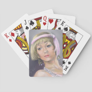 Uppspelningskort för Springtime Flapper Portrati Spel Kort