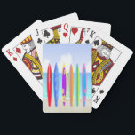 Uppspelningskort för surfingbrädor spelkort<br><div class="desc">De här surfbrädorna Beach Classic Speling Cards har en strandbakgrund med sand, hav och himmel, 6 färgdekorerade surfingbrädor. Perfekt för en unik födelsedagspresent, bröllopsförmån eller för att stilisera din pokerturnering i hemmet som ett klipp över resten. Underbar gåva till surfare i ditt liv. Matcha det med våra surfboard Beach Poker...</div>