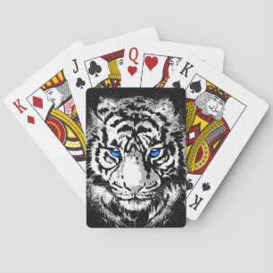 Uppspelningskort för tigerhuvud - Vit Tiger Ansikt Casinokort
