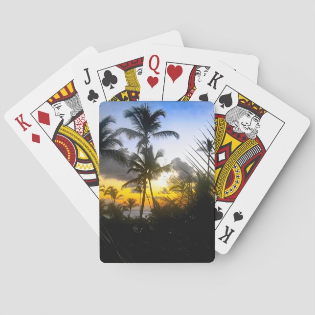 Uppspelningskort för Tropical Sunset-utskrift Casinokort (Baksidan)
