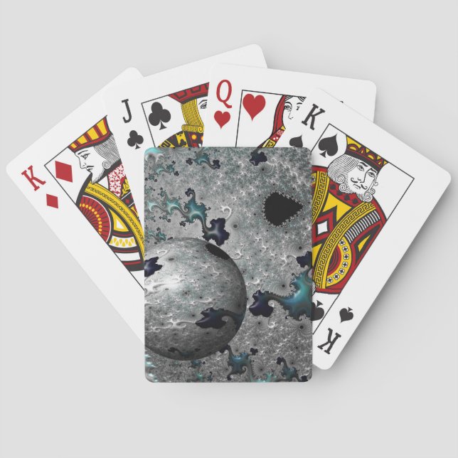 Uppspelningskort för turkos och Silver Mandelbrot Casinokort (Baksidan)