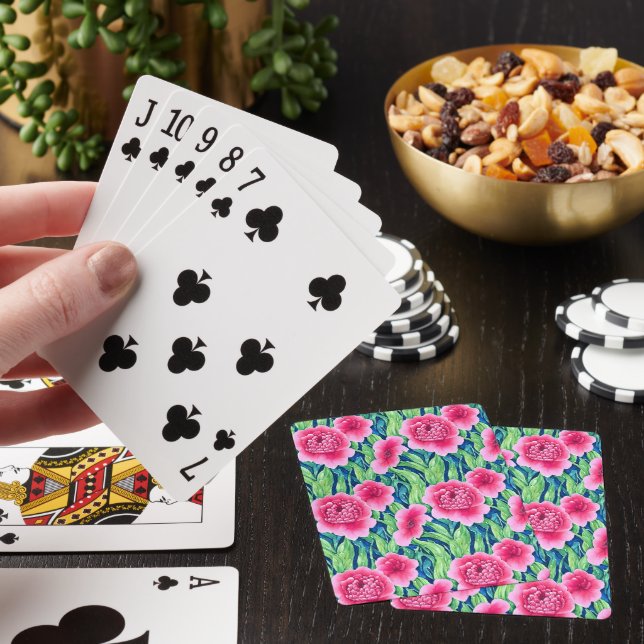 Uppspelningskort för vattenfärgad Blommigt Casinokort (På plats)