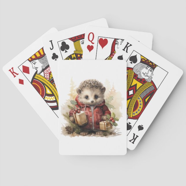 Uppspelningskort för Winter Hedgehog Casinokort (Baksidan)