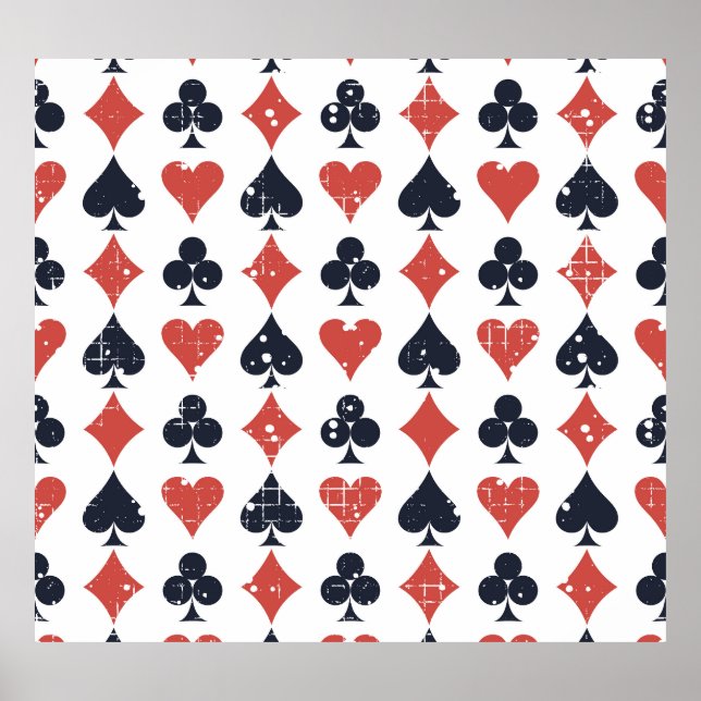 Uppspelningskort: Grunge Abstrakt Mönster Poster (Framsidan)