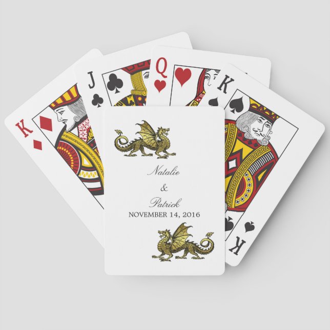 Uppspelningskort guld Dragon Bröllop Spel Kort (Baksidan)