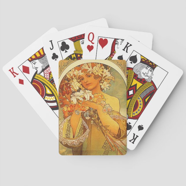 Uppspelningskort i art nouveau spelkort (Baksidan)