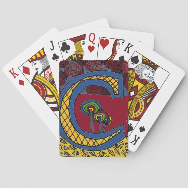 Uppspelningskort i brev C Spel Kort (Baksidan)