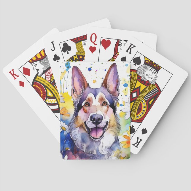 Uppspelningskort i german shepard casinokort (Baksidan)