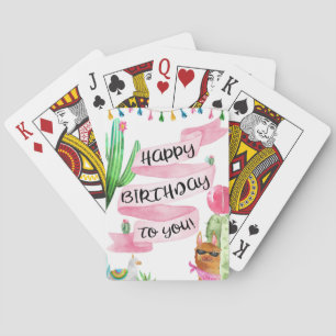 Uppspelningskort i grattis på födelsedagen, lama m casinokort