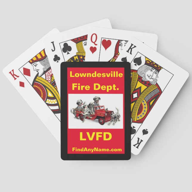 Uppspelningskort i Lowndesville VFD Dalmations Casinokort (Baksidan)