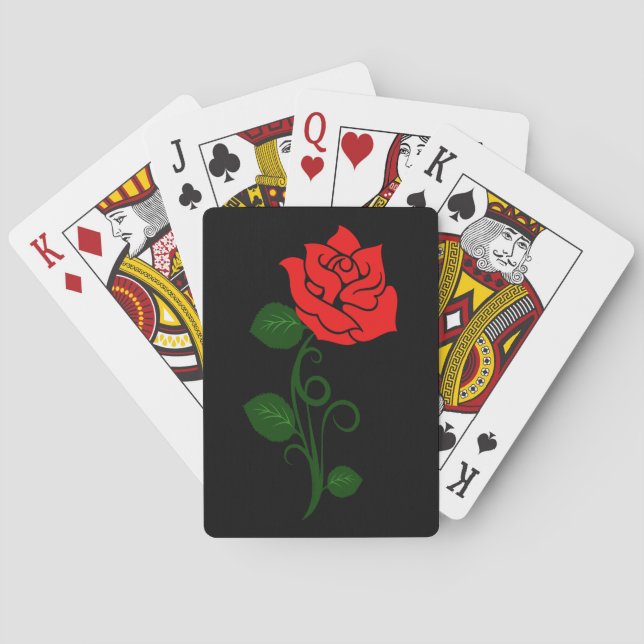 Uppspelningskort i röd ros casinokort (Baksidan)