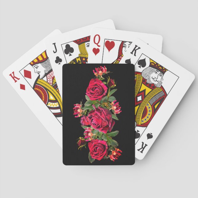 Uppspelningskort i röd ros casinokort (Baksidan)