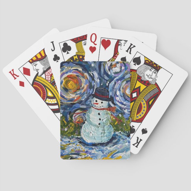 Uppspelningskort i snögubbe casinokort (Baksidan)