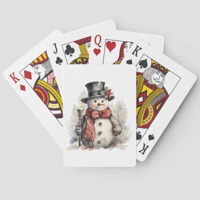 Uppspelningskort i snögubbe casinokort (Baksidan)