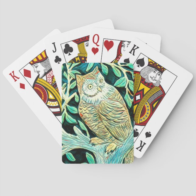 Uppspelningskort i uggla casinokort (Baksidan)