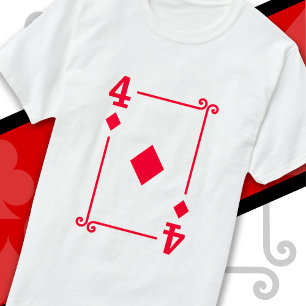 Uppspelningskort kostar 4 kort 4 av diamanter t shirt