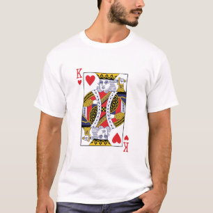 Uppspelningskort kung i Hearts Poker Casino T Shirt