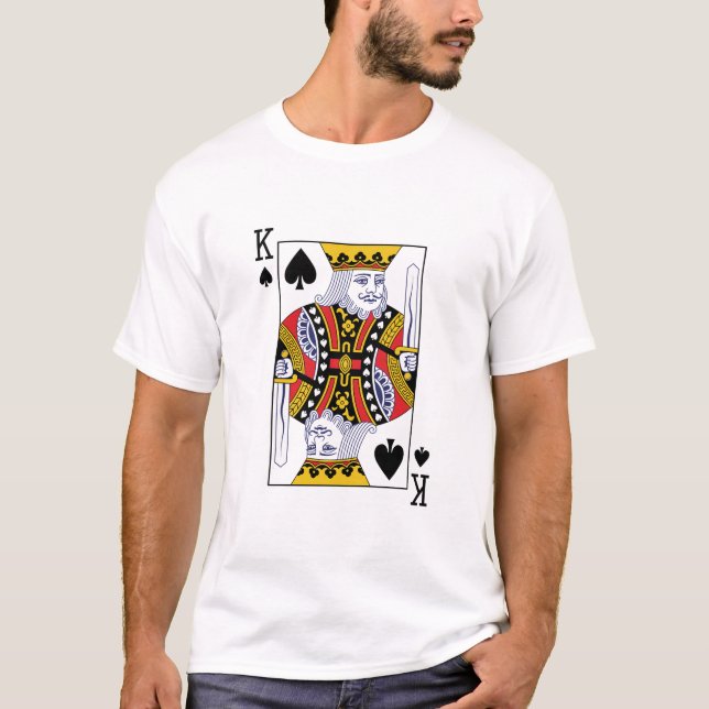 Uppspelningskort kung i Spades Poker Casino T Shirt (Framsida)