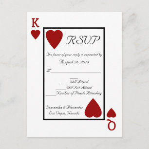 Uppspelningskort Kung/Queen OSA Reply Postcard Inbjudan Vykort