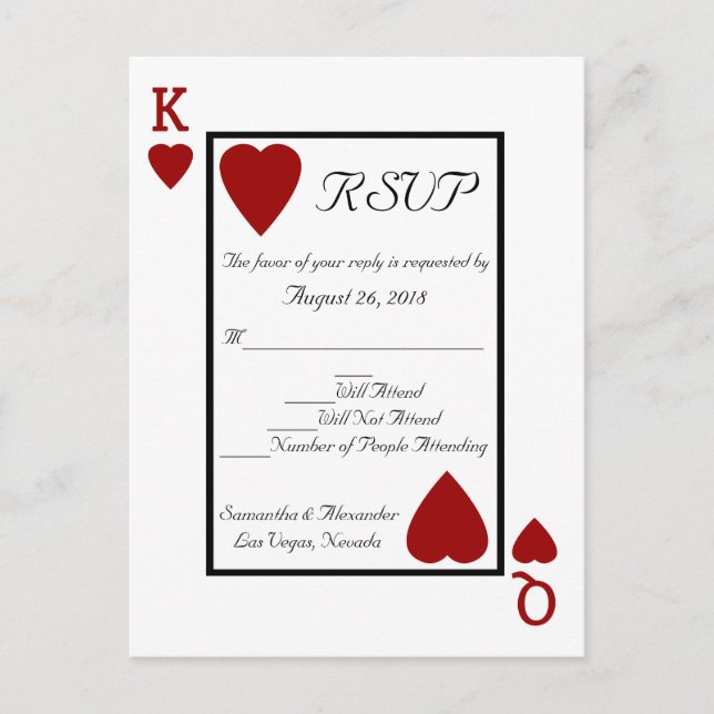 Uppspelningskort Kung/Queen OSA Reply Postcard Inbjudan Vykort (Framsida)