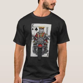 Uppspelningskort Kung Riding A Road Motorcle 1 T Shirt
