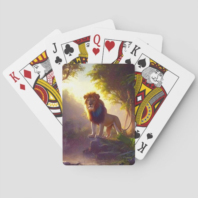 Uppspelningskort lejona Kung Casinokort (Baksidan)