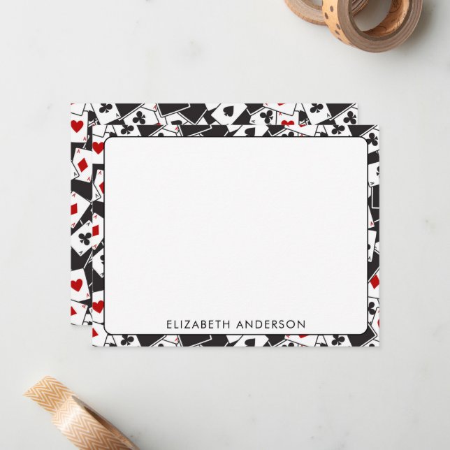 Uppspelningskort med Mönster kasino-temakort Anteckningskort (Fram/Back In Situ)