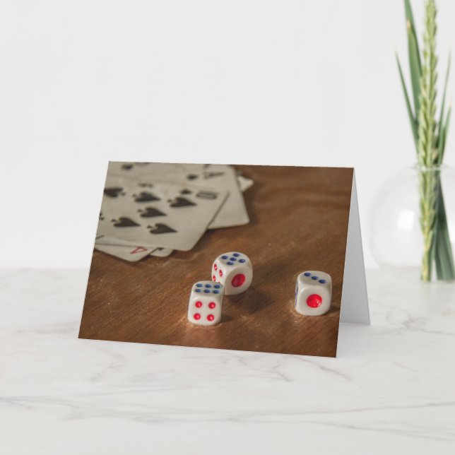 Uppspelningskort och Dice Greeting Card Kort (Framsida)