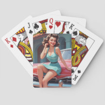 Uppspelningskort, Pokerkort, Pin-up, Brunette