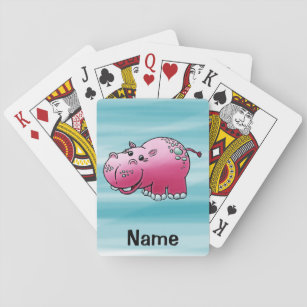 Uppspelningskort, Tecknaden Cute Hippopotamus Spel Kort