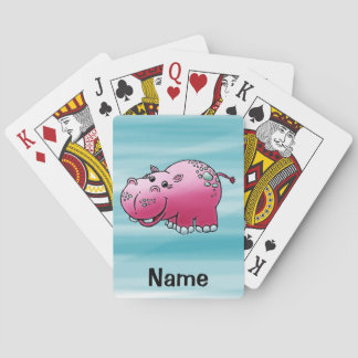 Uppspelningskort, Tecknaden Cute Hippopotamus Spel Kort