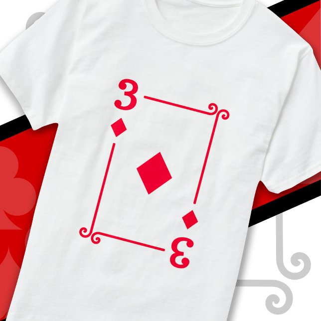 Uppspelningskort: Tre kort 3 av diamanter T Shirt (Skapare uppladdad)