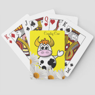Uppspelningskortets Blommigt, Land Cow-Gult Casinokort