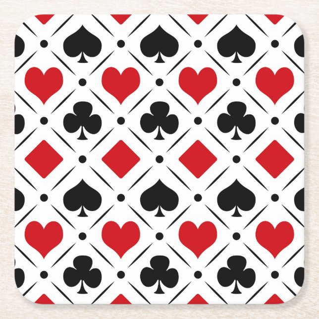 Uppspelningskortets kostym-symboler underlägg papper kvadrat (Framsidan)