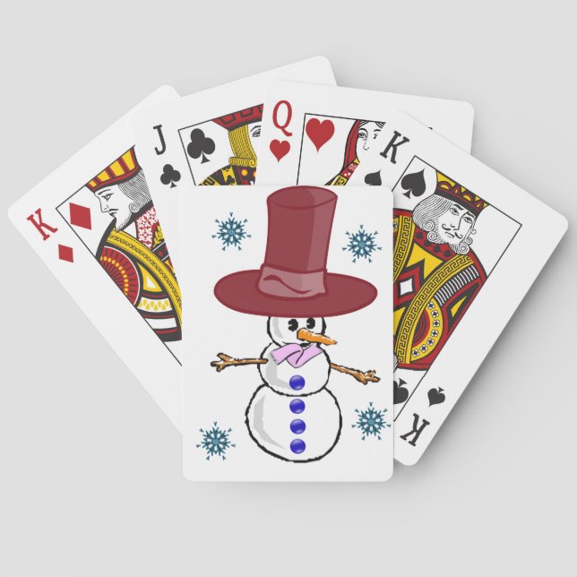 Uppspelningskortsdäck i snögubbe casinokort (Baksidan)