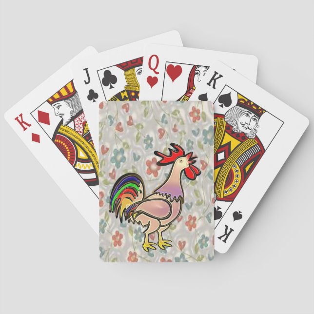 Uppspelningskortsdäck i tupp spel kort (Baksidan)